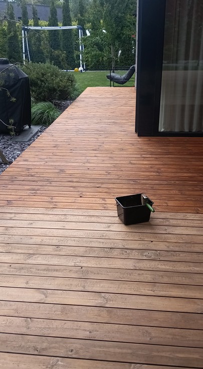 Terasos alyvavimui įpusėjus Terasos alyvavimo procesas